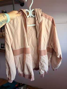 Forever 21 Blush Pink Hooded Bomber Jacket